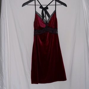 Sexy velvet nightgown and robe set